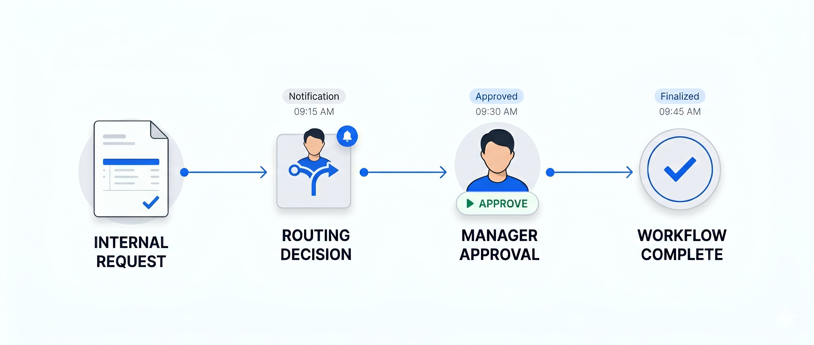 Internal approval workflow illustration